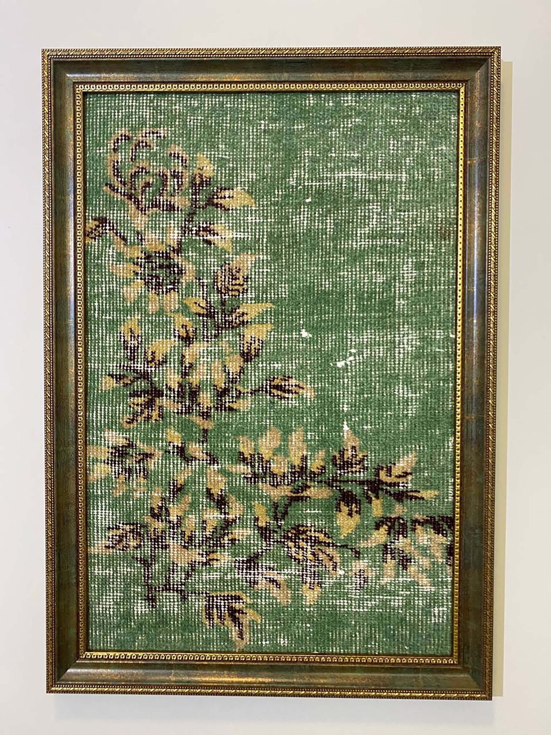 "Soft Traces of Time" Painting, vintage rug, Vintage, hand-knotted wool, size 50 × 70 cm, from Kayseri