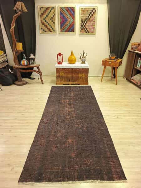 Vintage Wool Rug, Handmade rug, wool & silk wool/weave, size 107 × 260 cm, from Bursa, SKU 10465