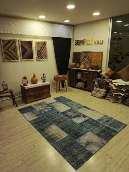 Traditional Handmade Patchwork Rug, Handmade rug, wool wool/weave, size 160 × 237 cm, from Oushak, SKU 6526