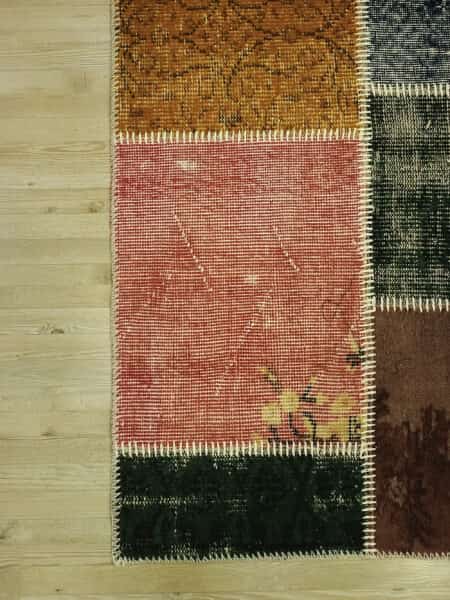 Antique-Style Patchwork Rug, detail view 2, handmade rug, SKU 6521