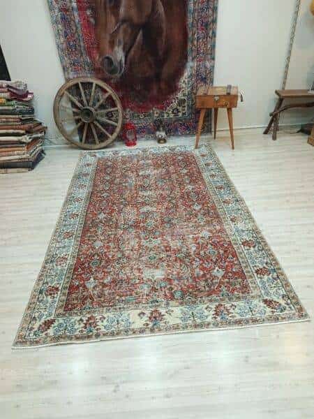 Wool Distressed Rug, detail view 2, handmade rug, SKU 10841