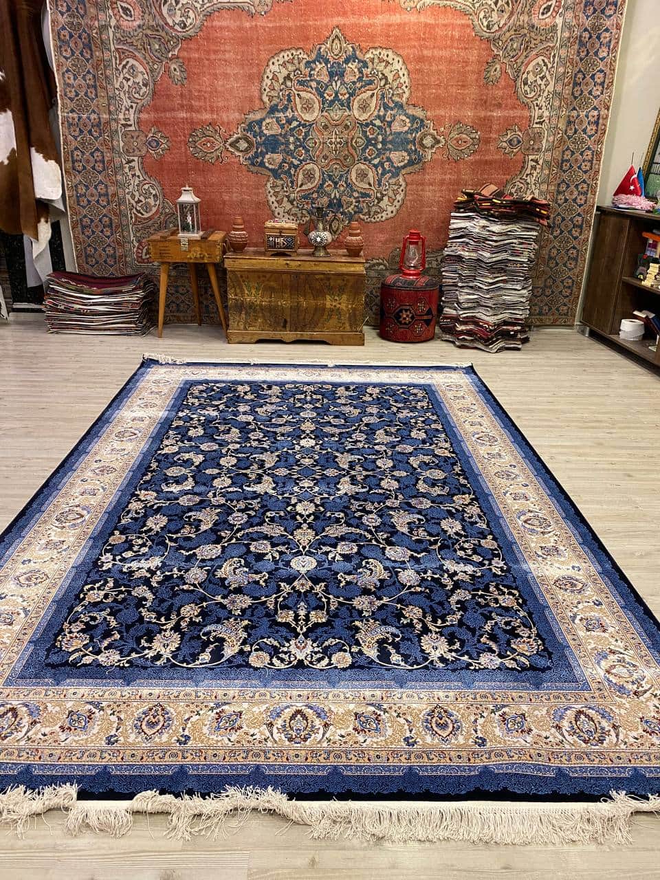 Velvet Bliss Summer Rug Design, vintage rug, Machine, hand-knotted wool & cotton, size 200 × 290 cm, from Van