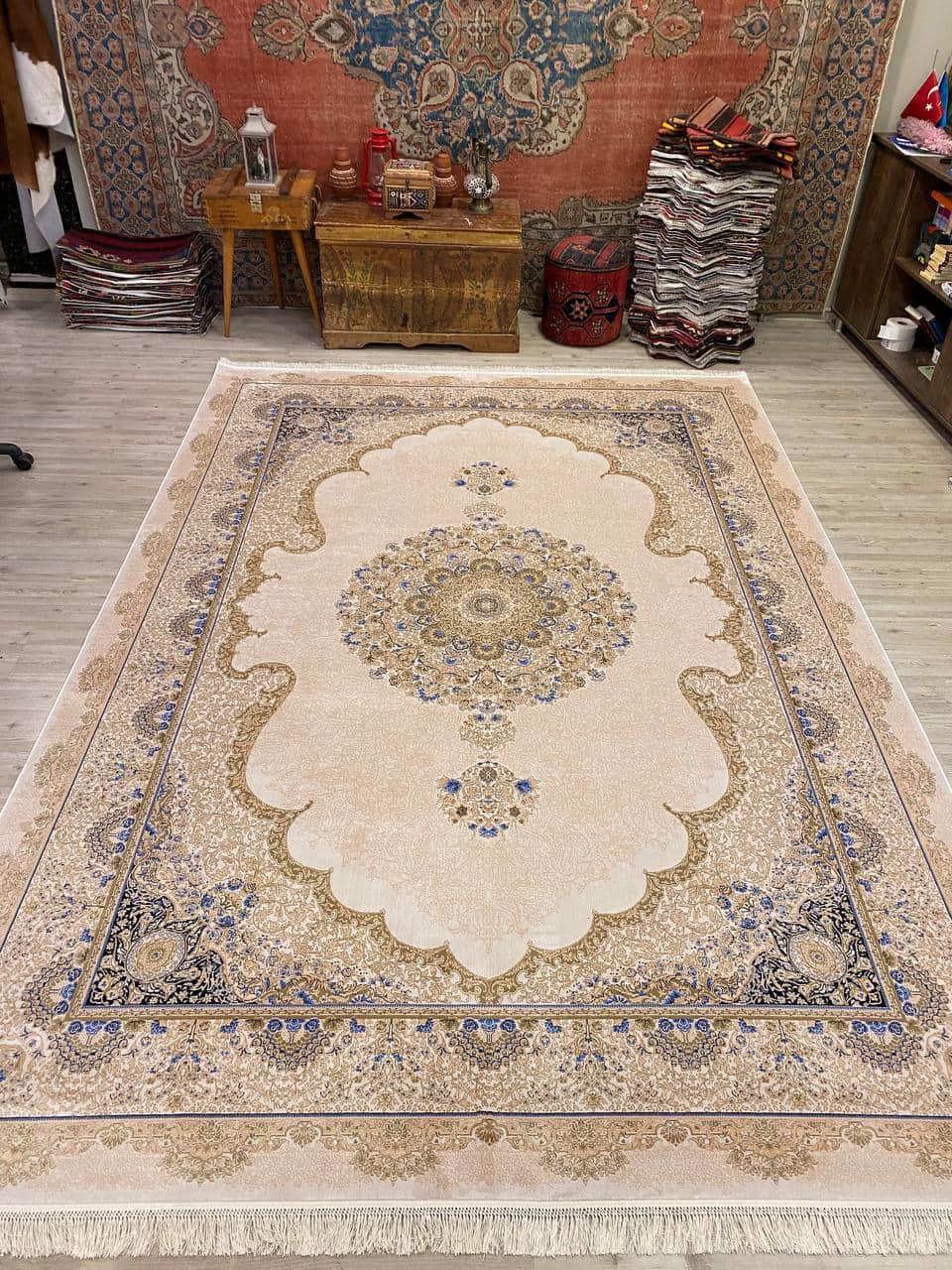 Elegance Harmony Sumer Rug, vintage rug, Machine, hand-knotted cotton, size 240 × 340 cm, from Antalya