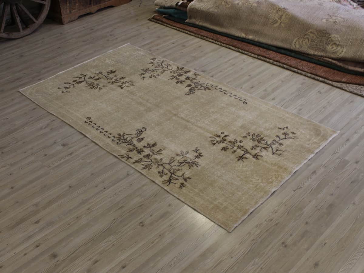 Handmade Wool Rug, Vintage, vintage rug, Handmade, hand-knotted silk, size 112 × 203 cm, from Kayseri