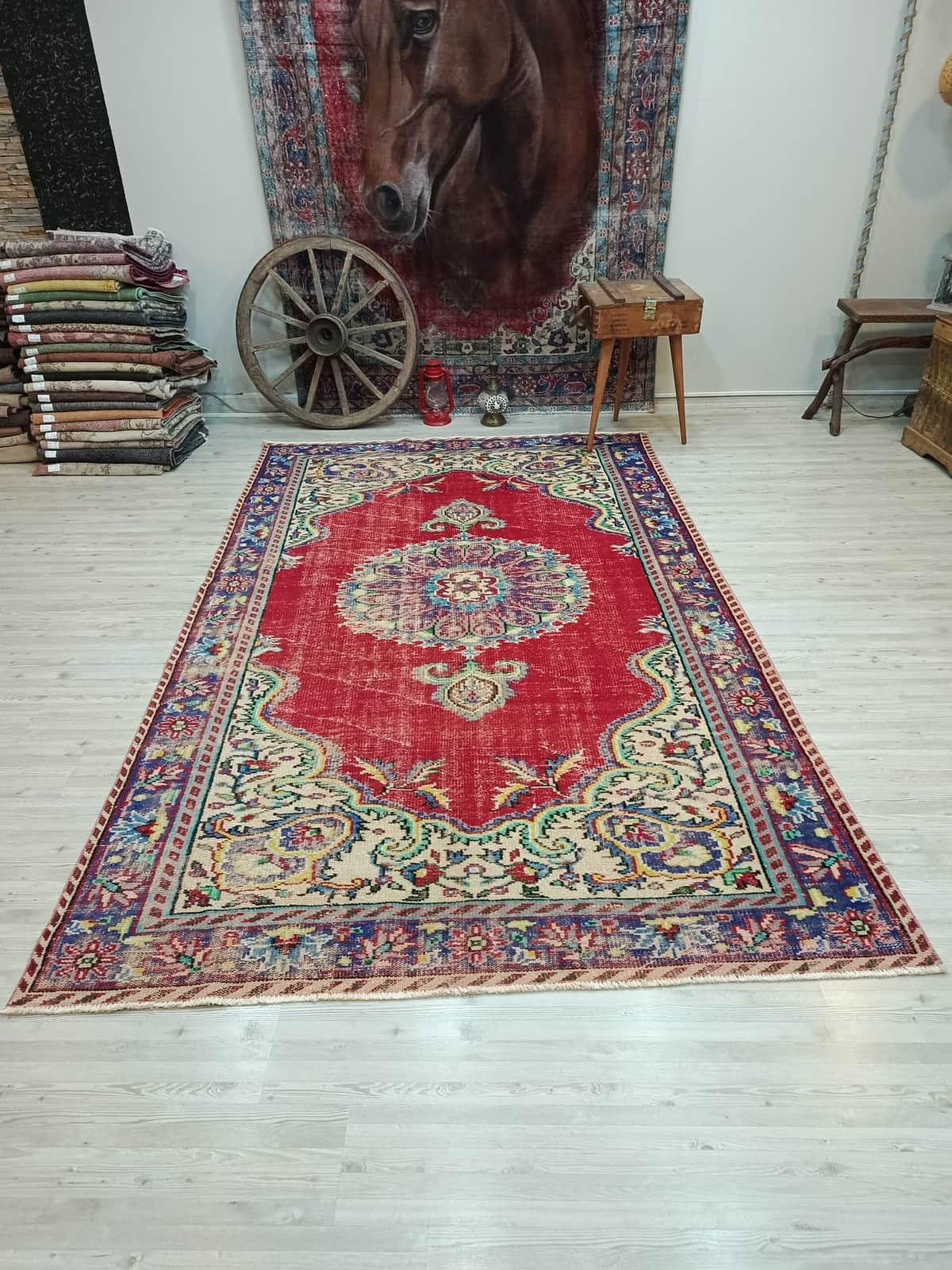 Vintage 100% Wool Rug, vintage rug, Handmade, hand-knotted wool & silk, size 181 × 297 cm, from Yahyalı