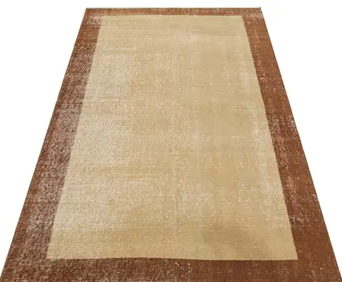 Authentic Hand-Woven Distressed Vintage Rug cm, Machine rug, wool & cotton wool/weave, size 112 × 202 cm, from Anatolia, SKU 8998