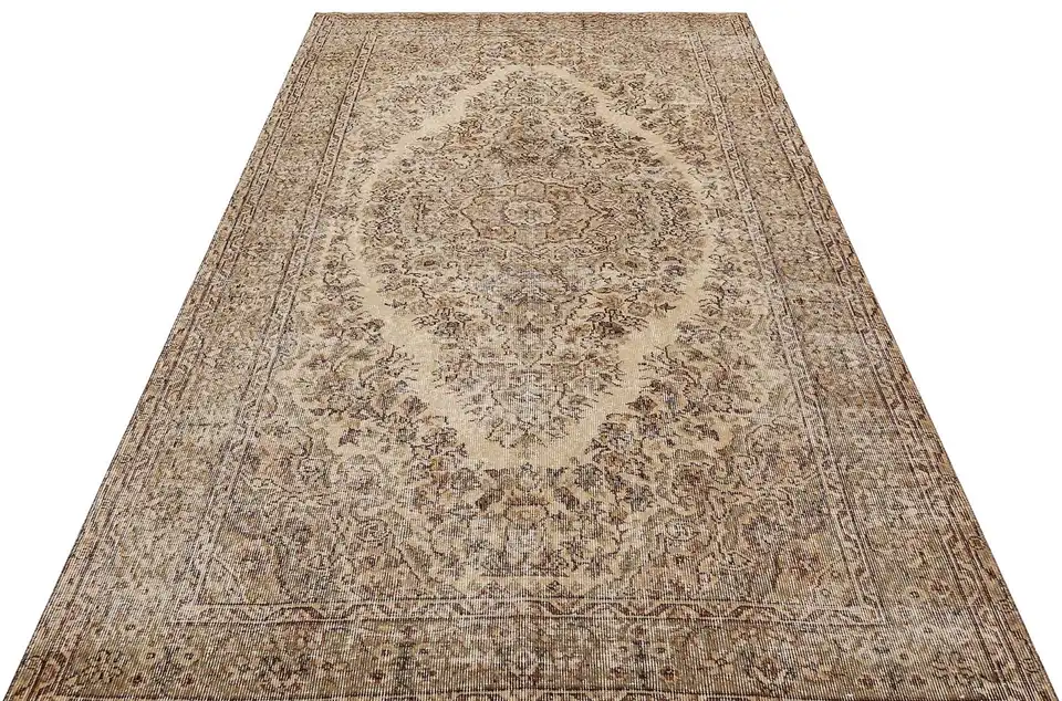 Classic, Modern, Vintage, Distressed, Handwoven Rug, Handmade rug, cotton wool/weave, size 173 × 277 cm, from Konya, SKU 9438