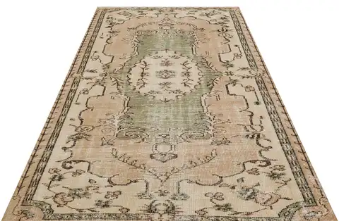 Vintage Wool-Woven Rug, Handmade rug, wool, cotton & silk wool/weave, size 152 × 237 cm, from Milas, SKU 9646