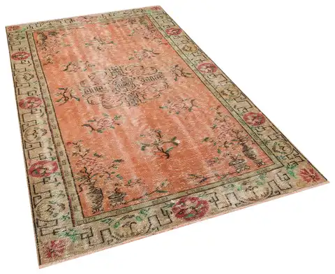 100% Wool Distressed Rug, Handmade rug, wool, cotton & silk wool/weave, size 148 × 240 cm, from Anatolia, SKU 10132