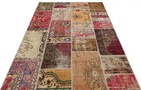 Antique-Style Wool Rug, Handmade rug, wool & silk wool/weave, size 160 × 230 cm, from Anatolia, SKU 6239