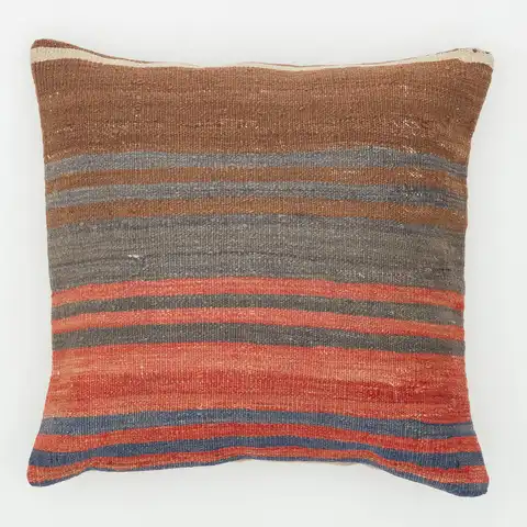 Hand-Woven Pillowcase, Kilim rug, silk wool/weave, size 40 × 40 cm, from Sivas, SKU 13683