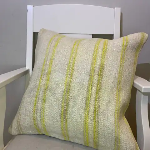 Hand-Woven Pillowcase, Kilim rug, wool & silk wool/weave, size 50 × 50 cm, from Antalya, SKU 287