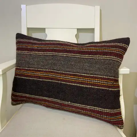 Handwoven Pillowcase, Kilim rug, cotton wool/weave, size 40 × 60 cm, from Milas, SKU 482