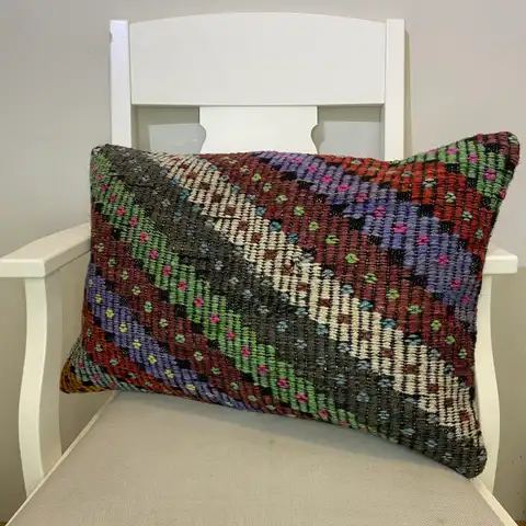 Handwoven Pillowcase, Kilim rug, cotton wool/weave, size 40 × 60 cm, from Gaziantep, SKU 517