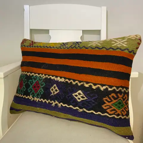 Hand-Woven Pillowcase, Kilim rug, wool wool/weave, size 40 × 60 cm, from Van, SKU 536