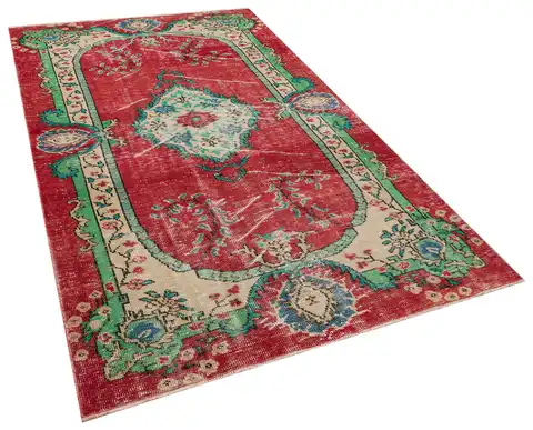 Unique Vintage Distressed Rug, Handmade rug, wool, cotton & silk wool/weave, size 155 × 257 cm, from Sivas, SKU 10357