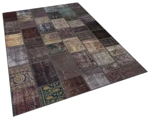 Handmade Patchwork Rug, Handmade rug, wool & silk wool/weave, size 160 × 230 cm, from Isparta, SKU 5978