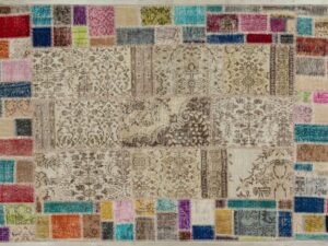 El Dokuma Eskitme Özel Patchwork Halı 160 x 230 Model : 5088