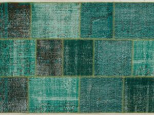 Gerçek Eskitme Eşsiz El Dokuma Olan Özel Patchwork Halı 120 x 180  Model : 5284