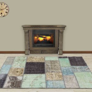 Eskitme Yün Patchwork Halısı   120x180 cm  5230