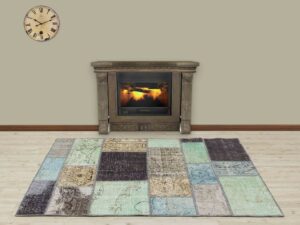 Eskitme Yün Patchwork Halısı   120x180 cm  5230