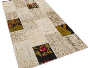 Klasik Modern Patchwork Eskitme Halı 120 x 230 cm 5820