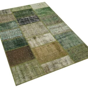 Klasik Modern Patchwork Eskitme El Dokuma Halı 120 x 180 cm 5889
