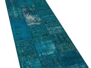 El Yapımı Patchwork Mavi Yolluk Halı 80 x 250 cm 5955