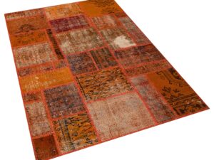 El Yapımı Patchwork Orange Halı 120 x 180 cm 5959