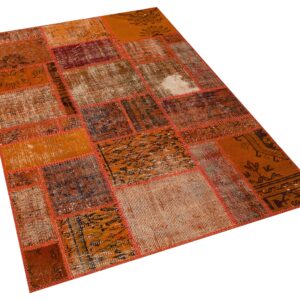 El Yapımı Patchwork Orange Halı 120 x 180 cm 5959