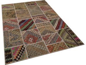 Patchwork El Dokuma Eskitme Halı 160 x 230 cm 6080