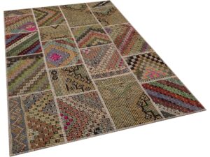 Patchwork El Dokuma Eskitme Halı 160 x 230 cm 6082