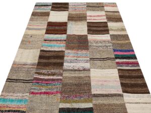 El Yapımı Benzersiz Patchwork Halı 140 x 203 cm 6108