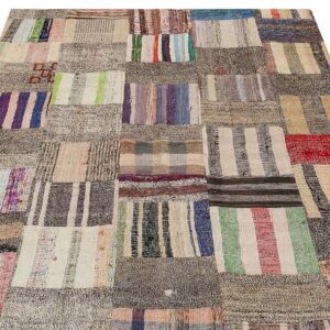 Eşsiz 100% Yün El Dokuma Patchwork Halı  146 x 182 cm 6114
