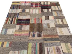 Eskitme Patchwork El Dokuma Halısı 145 x 184 cm 6115