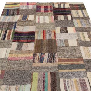 Eskitme Patchwork El Dokuma Halısı 145 x 184 cm 6115