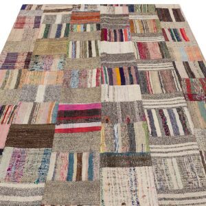 Eşsiz Anadolu Patchwork Eskitme El Dokuma Halı  170 x 222 cm 6122