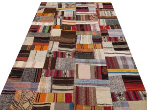 Eşsiz Anadolu Patchwork Eskitme El Dokuma Halı  153 x 235 cm 6129
