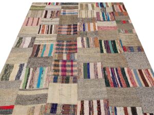 Özel Patchwork Eskitme El Dokuma Halı  167 x 215 cm 6133