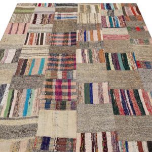 Özel Patchwork Eskitme El Dokuma Halı  167 x 215 cm 6133