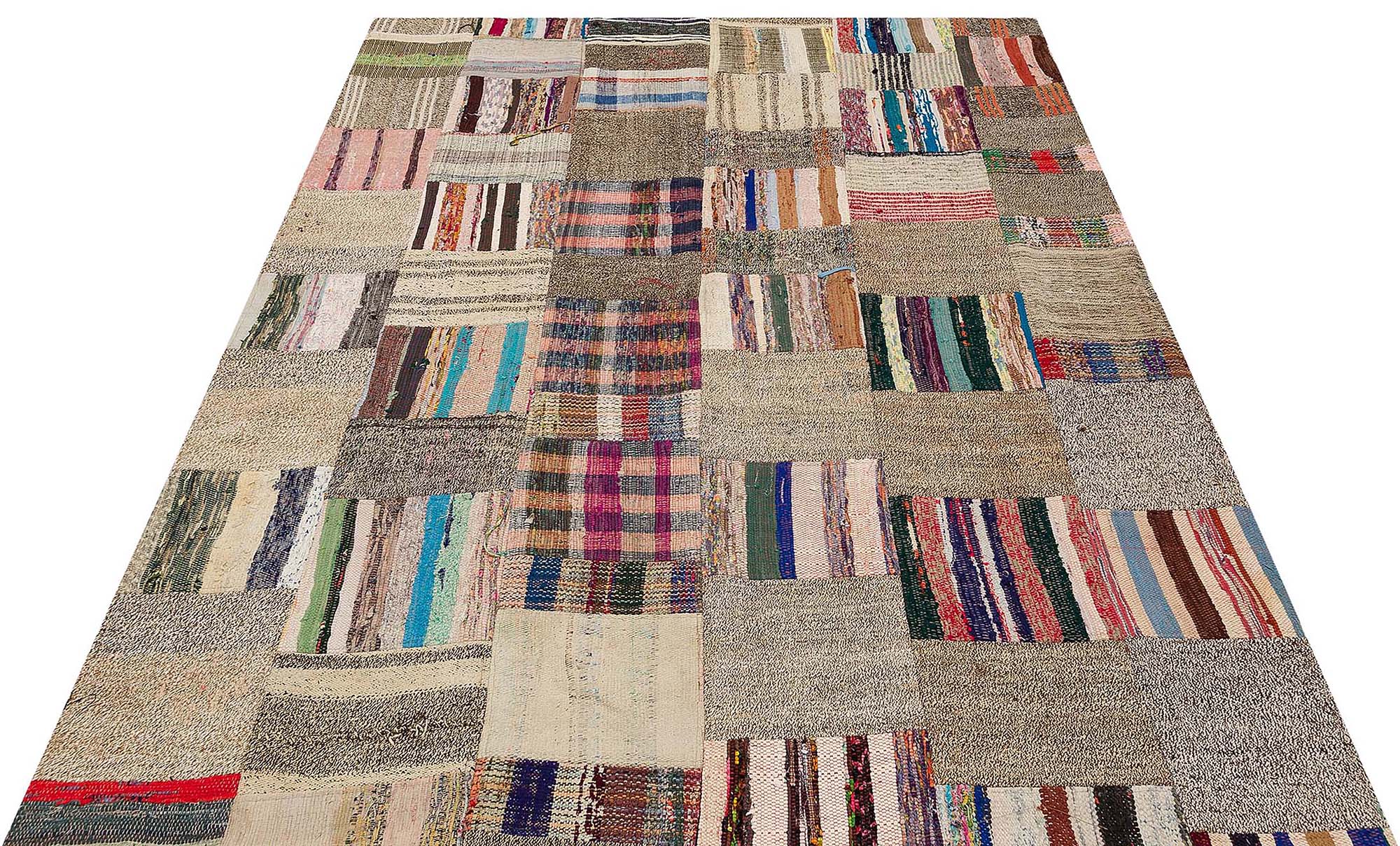 Özel Patchwork Eskitme El Dokuma Halı  167 x 215 cm 6133