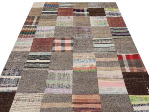 Klasik Modern Patchwork Eskitme El Dokuma Halı  170 x 232 cm 6136