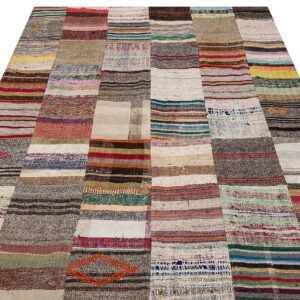 Gerçek El Dokuma Eskitme Patchwork Halı  169 x 232 cm 6139