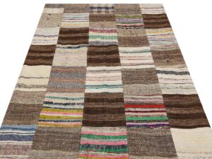 Eşsiz Anadolu Patchwork Eskitme El Dokuma Halı  140 x 205 cm 6143