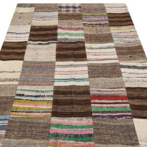 Eşsiz Anadolu Patchwork Eskitme El Dokuma Halı  140 x 205 cm 6143
