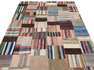 Eşsiz Anadolu Patchwork Eskitme El Dokuma Halı  167 x 220 cm 6148