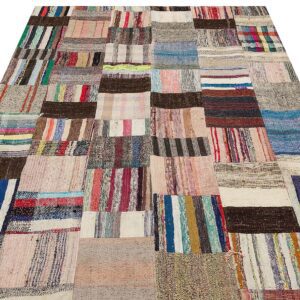 Eşsiz Anadolu Patchwork Eskitme El Dokuma Halı  167 x 220 cm 6148
