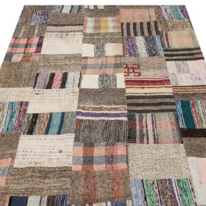 Klasik Modern Patchwork Eskitme El Dokuma Halı  141 x 197 cm 6162