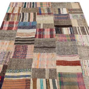 Gerçek El Dokuma Eskitme Patchwork Halı  140 x 188 cm 6167
