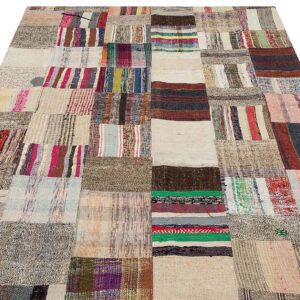 Eşsiz Anadolu Patchwork Eskitme El Dokuma Halı  168 x 215 cm 6181